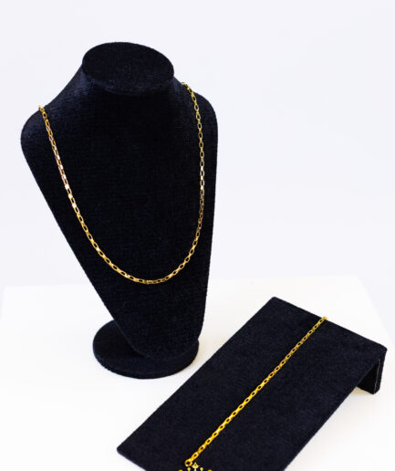 Corrente e Pulseira Cartier 3mm Banhado a Ouro 18k